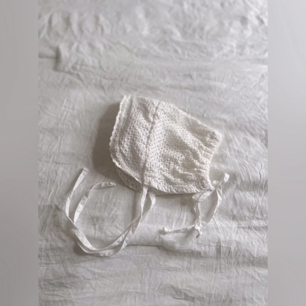 Baby Eyelet cotton Bonnet